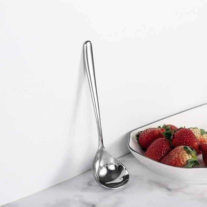 IMEEA 8-Inch Gravy Ladle SUS304 Stainless Steel Serving Ladle, Set of 2