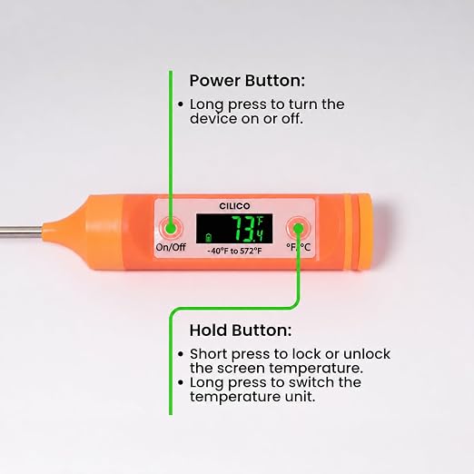 AI Bluetooth Candy & Meat Thermometer with HB Negative LCD, Smart Alerts via App (Type-C Rechargeable) Digital Instant Reading for Candy, BBQ, Deep Frying, & Liquids, 8" Long Probe,CT200-BT