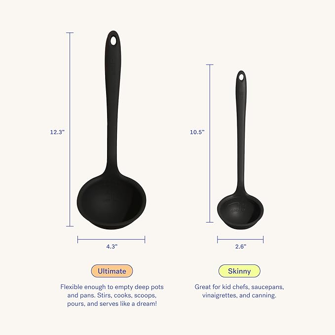 GIR: Get It Right Premium Silicone Ladle Serving Spoon - Non-stick Heat Resistant Seamless Kitchen Ladle for Soups, Stews, Dressings, and More - Ultimate, Red