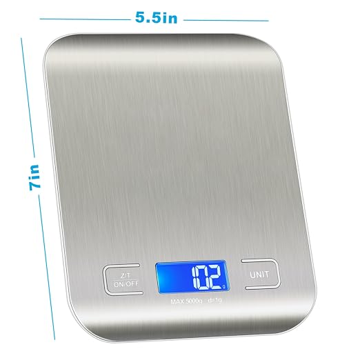 Food Scale, Kitchen Scale, Weight Scale Grams and Ounces | Weight Scale Grams and Ounces, For Weight Loss, Baking, Cooking, Keto and Meal Prep, LCD Display, 304 Stainless Steel