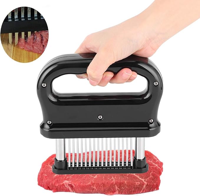 Meat Tenderizer, Kitchen Meat Pounder with 48 Stainless Steel Needle Blade Meat Beater Cooking Tool for Beef Turkey Chicken Steak Veal Pork Fish