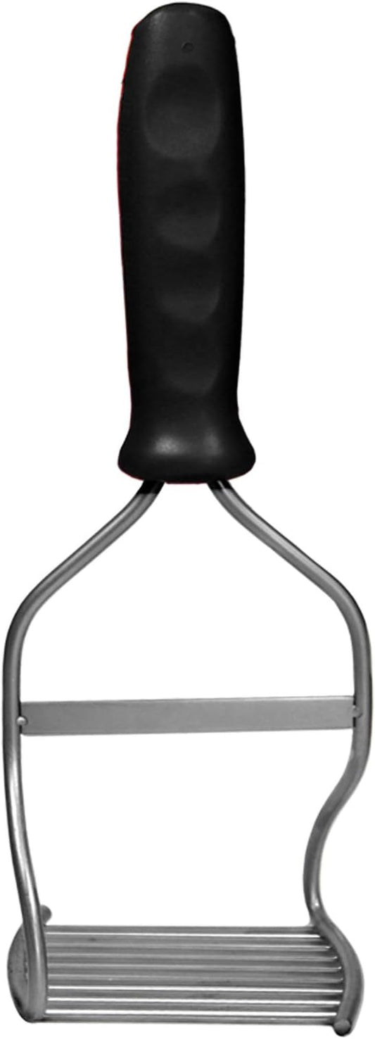 Diamond Series Heavy Duty Potato Masher – Stainless Steel Handheld Food Masher & Blender with Ergonomic Non-Slip Handle – Ideal for Beans, Veggies, Avocados, Fruits & More – Black