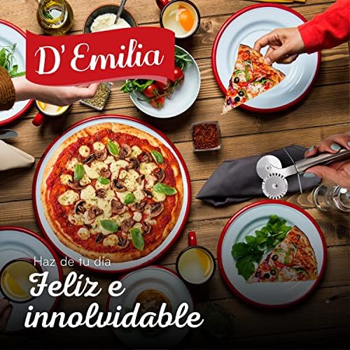D'Emilia Professional Stainless Steel Double Pizza Cutter for Kitchen Use, Sharp Double Wheel 4 cm Diameter, Multipurpose Cutter Durable and Easy Cleaning