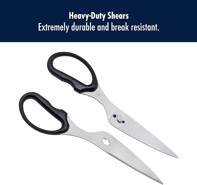 HENCKELS Heavy Duty Kitchen Shears that Come Apart, Dishwasher Safe, Black