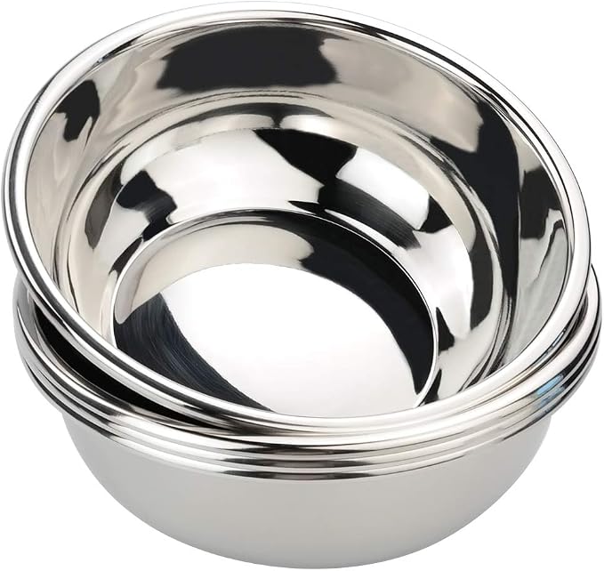 Ggbin 18/10 Stainless Steel Mixing Bowls, Heavy Duty Metal Salad Bowls, 1.5 Quart, Set of 4