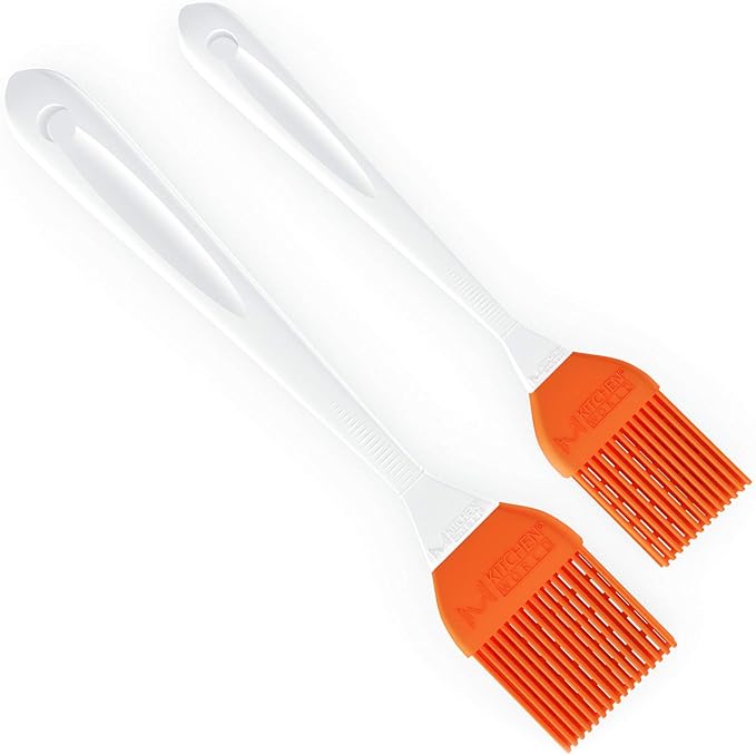 Utoolmart Silicon Basting Brush, Wooden Handle Heat Resistant Pastry Brushes, Spread Oil Butter Sauce Marinades for BBQ Grill Barbeque & Kitchen Baking, Cooking 1pcs