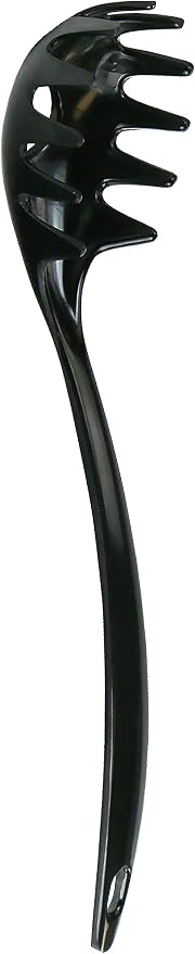 Spaghetti Spoon, Pasta Server, Fork with Ergonomic Handle, Heat Resistant, BPA Free11.5 inch Melamine Utensil by Reston Lloyd, 6 piece set, Black