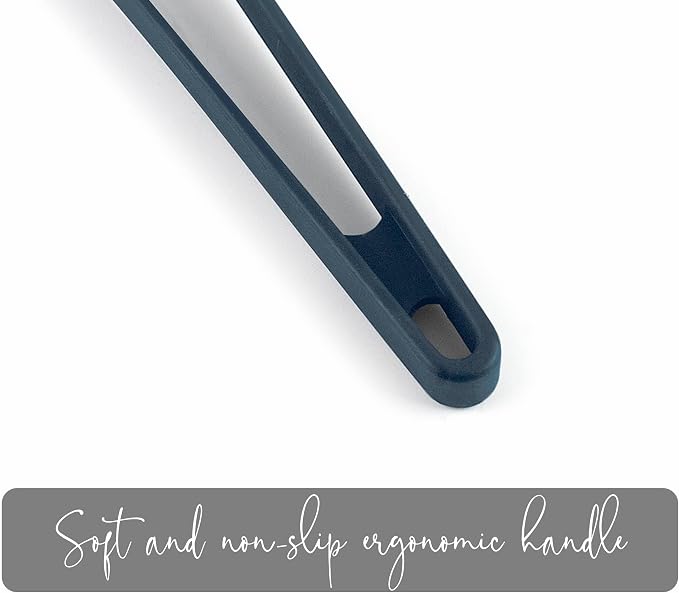 Lacor - 64462 - Grey kitchen tweezers, long tweezers, silicone tweezers, kitchen utensils, ergonomic handle, non-stick coating, high temperature resistant, dishwasher safe, length 29 cm