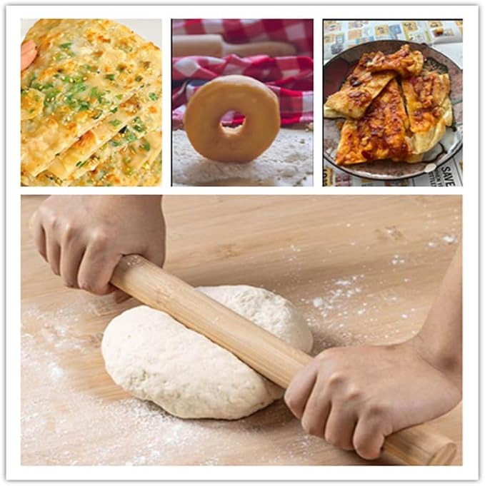 Long Rolling Pin， Baking Dough Roller for Pizza, Pie, Pasta, Bread, Pastry,Noodles(27.16×1.38inch/69×3.5cm)
