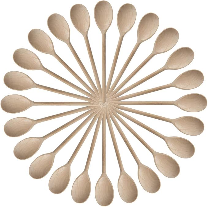 Kitchen Wooden Spoons Mixing Baking Serving Utensils Puppets 12 inch - Set of 24 ROUNDSQUARE