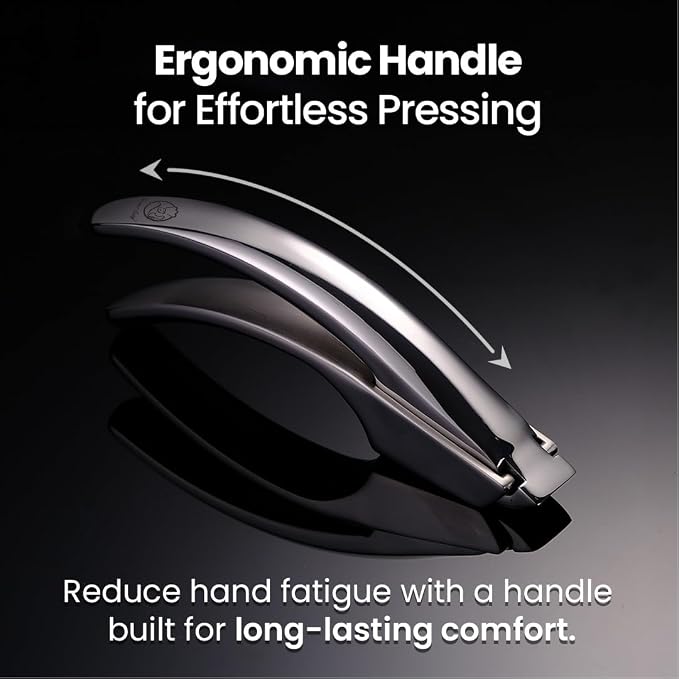 Lifetime Replacement Garlic Press Stainless Steel No Need to Peel Detachable Handles for Coarse & Fine Mincing-Premium Garlic Mincer Tool, Easy to Clean, Dishwasher Safe Garlic Crusher