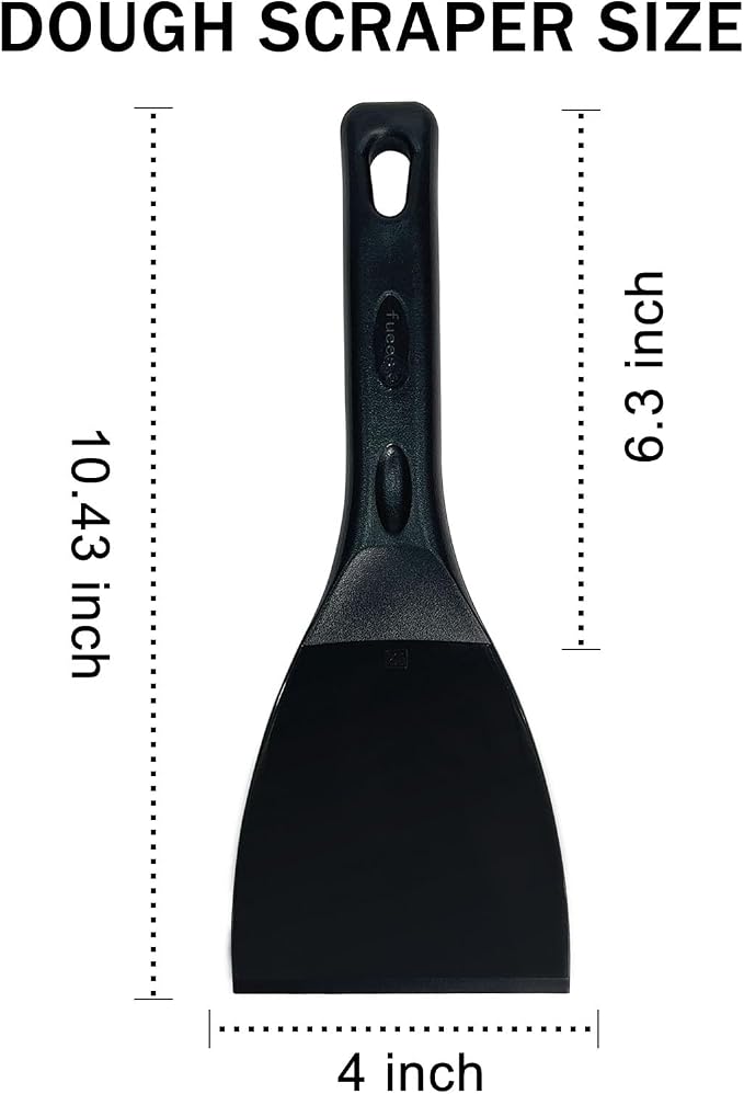 LRui Kitchen Professional Pizza Dough Scraper dough spatula,plastic flexible strip handle dough scraper.(black)