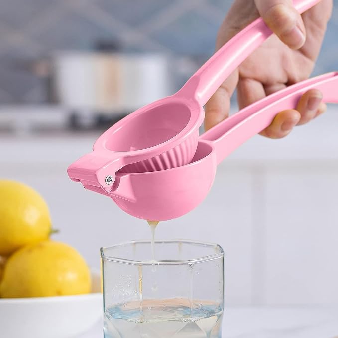 Metal Manual Citrus Lemon Lime Squeezer Juicer, Fruit Juicer, Metal, Kitchen Tool (Pink)