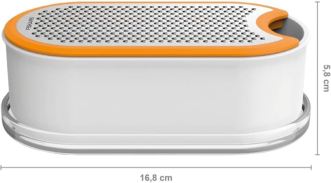 Fiskars Box Grater, With Container, Dimensions: 16.8 x 9.0 cm, Metal/Synthetic Material, Functional Form, 1019530