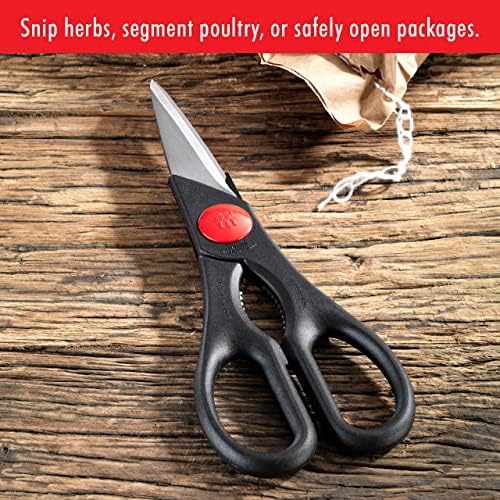 ZWILLING Twin 7.9-inch Kitchen Shears, Heavy Duty Multi-Purpose Scissors with Forged Stainless Steel Blades, Built-In Bottle Opener & Soft Grip – Dishwasher Safe for Meat, Poultry, Herbs & BBQ