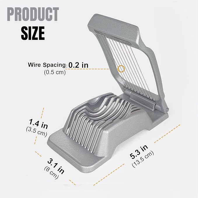 OCHI Stainless Steel Egg Slicer, Heavy Duty Aluminum Cutter for Hard Boiled Eggs, Dishwasher Safe, Perfect for Strawberries & Soft Fruits