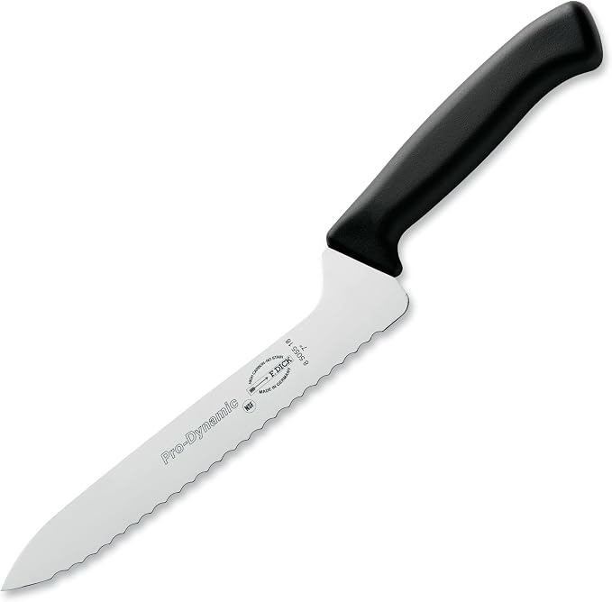 F. DICK - ProDynamic Sandwich Knife - Offset bread knife with 7’’ blade & 56 HRC - Ideal for cutting bread - NSF Certified - High carbon - Ultra Sharp - Ergonomic handle - Made in Germany