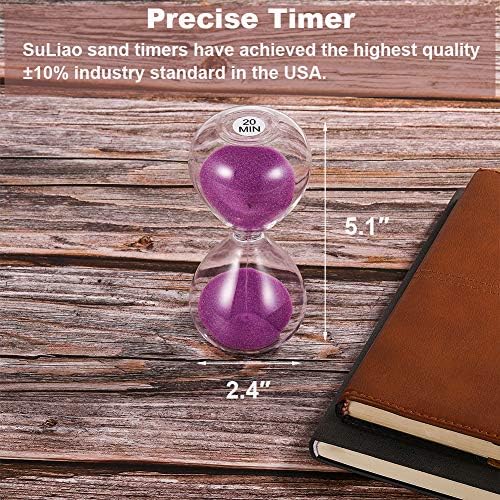 SuLiao Sand Timer 1 Minute Hourglass, 5.1 Inch Purple Sand Clock1 Min, Reloj De Arenai one Minute, Hour Glass Sandglass for Kids, Classroom, Home, Desk, Office Decoration