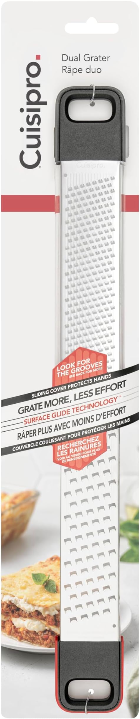 CUISIPRO Surface Glide Technology Stainless Steel Dual Grater, Coarse and Fine