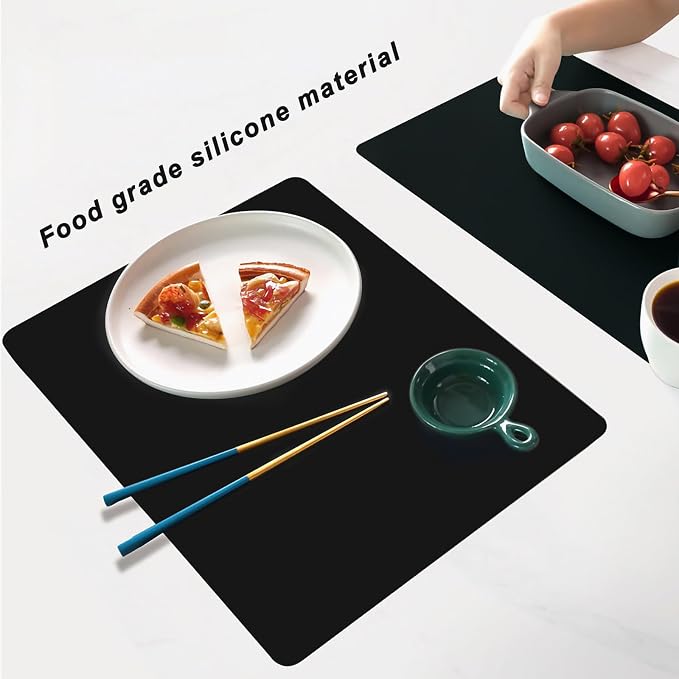 Silicone Placemats, Food-Grade Non-Slip Waterproof, Dining, Countertop Protector, Kitchen Counter Mat, Heat Resistant, Baking mat Dishwasher Safe