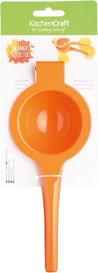 KitchenCraft Healthy Eating Handheld Orange Squeezer, Manual Citrus Juicer, Fresh Orange Juice Maker, Cooking & Baking Accessories, Strong & Dishwasher Safe