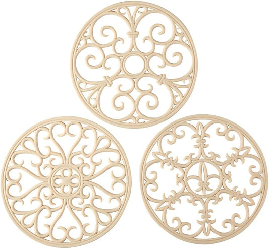 Silicone Trivet Mat - Non-Slip & Heat Resistant Kitchen Hot Pads for Countertops & Table - Kitchen Trivets for Hot Dishes & Cookware - Hot Pot Holder for Pots & Pans - Beige,Set of 3