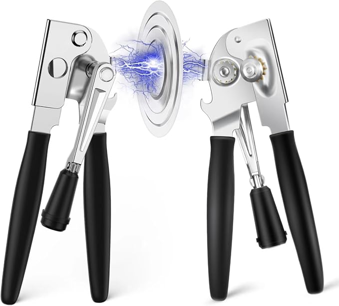 Commercial Crank Can Openers Manual, Heavy-Duty Can Opener-Ergonomic Design, Black