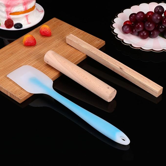 Yardwe 5pcs DIY Nougat Mold Tools Tray Tool Set Silicone Nougat Mold Nonstick Making Mat Rolling Pin Baking Tools Chocolate Candy Tools Large Scraper
