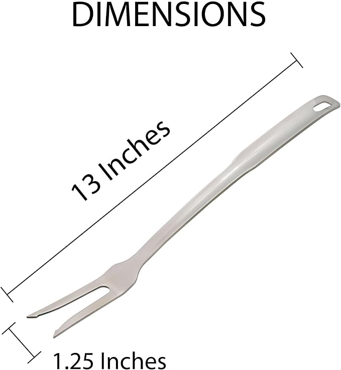 HIC Kitchen Serving Fork with Long Handle, 18/8 Stainless Steel, 13-Inch