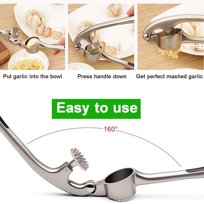 Garlic Press, Professional Garlic Crusher and Mincer with Antique Copper Color, Best Heavy Duty Premium Garlic Squeezer Tool in Kitchen from DSafer, Easy To Clean And Highly Durable