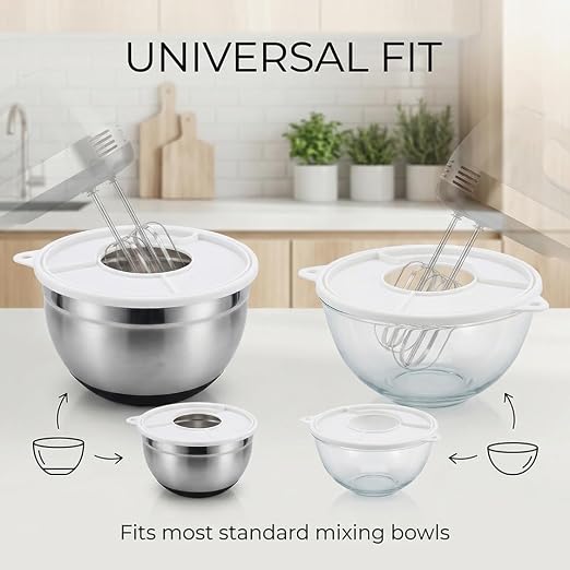 3PC Silicone Flour Funnel for Kitchen Aid Mixer Kitchen Aid Bowl Covers Mixer Bowl Cover,Kitchen Aid Bowl Cover Prevents Food from Spilling Over,Funnel for Kitchen Aid Mixer Foldable Wide Mouth Design
