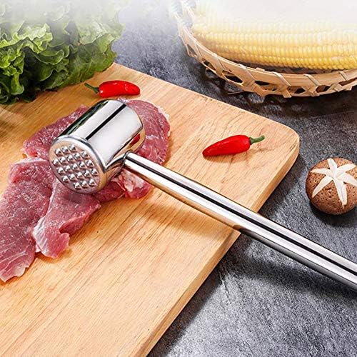 Stainless Steel Tenderizer Meat Hammer Pounder Dual-Sided Meat Mallet for Kitchen Tool Steak Pork Chicken Chop Cucumber Garlic
