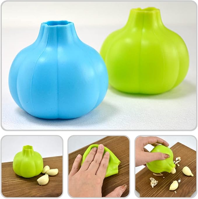CALLARON Silicone Garlic Peeler 2Pcs Garlic Peeler Silicone Skin Remover Keeper Roller Peeling Tube Skinner Kitchen Tools for Home Restaurant (Assorted Color) Peeler Tube