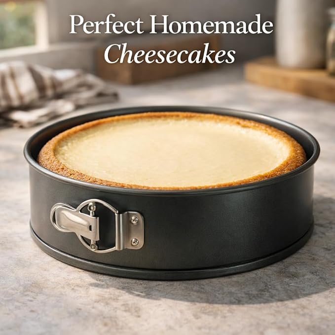 Wee's Beyond Non-Stick Springform Pan 9.5 Inch Cheesecake Pan for Baking – Easy Release Spring Form Pan with Removable Bottom – Durable Cake Pan for Cheesecake, Tortes & Desserts – Easy Clean Bakeware