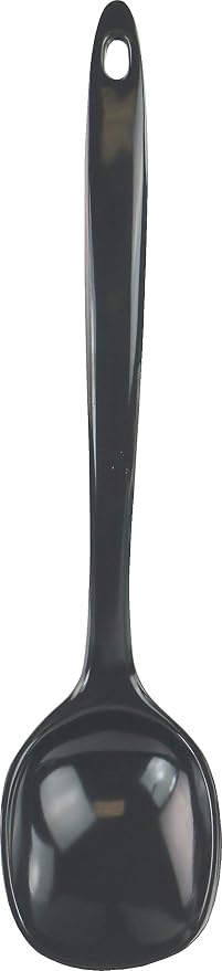 Reston Lloyd Cooking Spoon for Serving, Basting, Mixing, Heat Resistant, BPA Free Melamine 11 inch Utensil with Ergonomic Handle, Set of 6, Charcoal