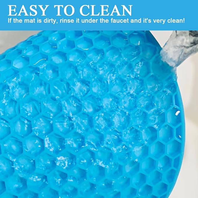 7-Inch Round Silicone Trivet Mats - 4-Pack Non-Slip Heat Resistant Hot Pads for Kitchen Countertops, Pots and Pans (Blue)