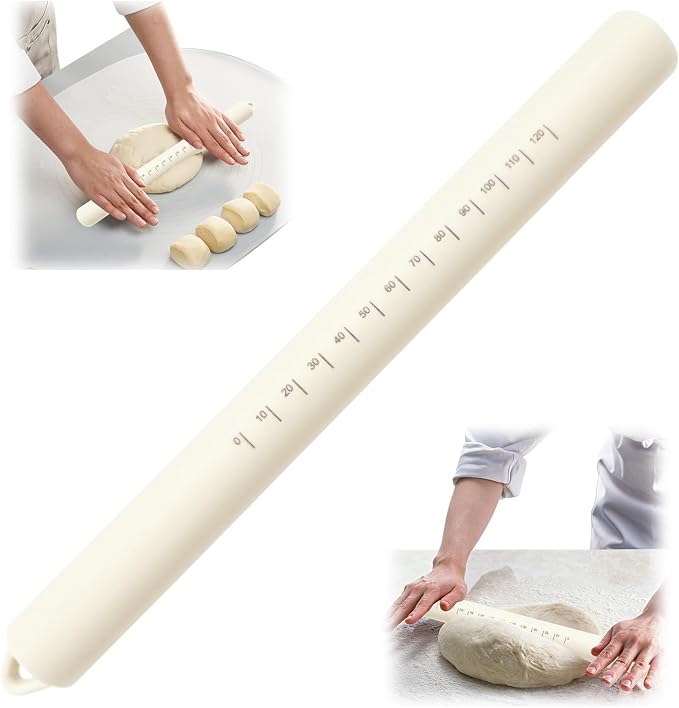 Non Stick Dough Roller Pins for Baking,Silicone Rolling Pin with Steel Core 10.39"/26.4cm (Color A)