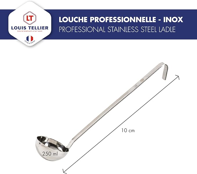 Professional Ladle - Stainless Steel - 10 cm - 250 ml