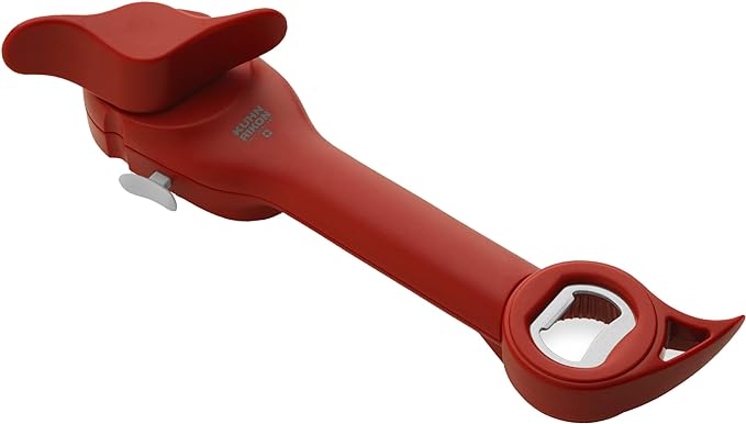 Kuhn Rikon Auto Safety LidLifter/Can Opener with Ring-Pull, 8 x 2.5 x 2.75 inches, Red & Auto Safety Master Opener for Cans, Bottles and Jars, 9 x 2.75 inches, Red