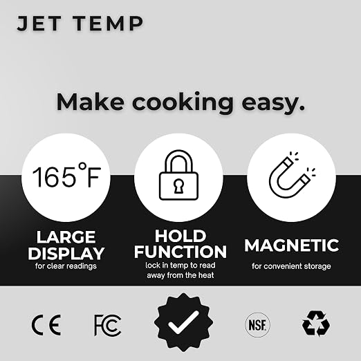 F1 Digital Meat Thermometer - Fast, Accurate, Waterproof - Great for Cooking, Grilling, Baking, Frying