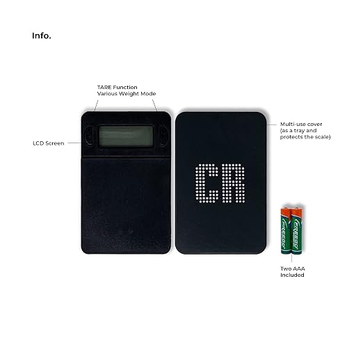 CR Scale Digital Pocket Scale - 1pc Premium Digital Food Scale 600g by 0.1g Digital Grams Scale Weight Scale Kitchen Scale Black Gram Scale Portable Scale (JDS-P600) (Battery Included)