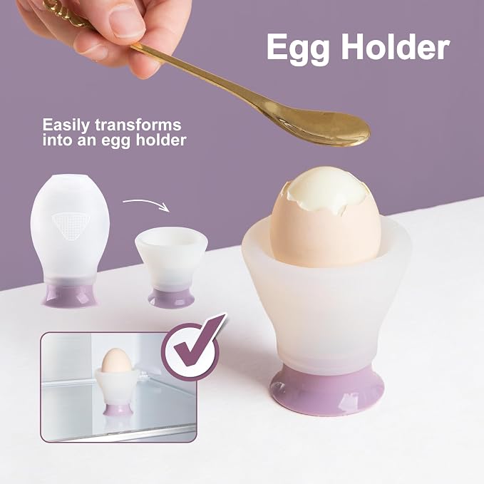 Egg Separator for Raw Eggs, Silicone Egg Separator, Easy Yolk Separation | Cute Egg Separator for Baking and Cooking, Swallow Release, Food-Grade Silicone, Dishwasher Safe