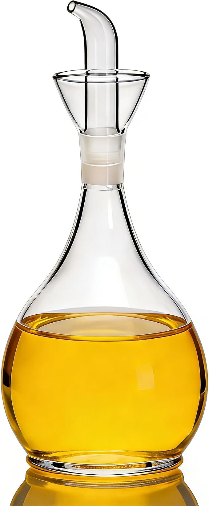 ELETON Planet Pear 14 oz Glass No Drip Oil Dispenser for Kitchen and BBQ | Clear Borosilicate Glass