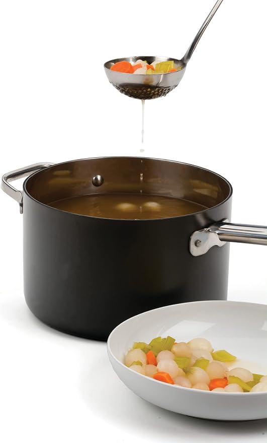 RSVP International Endurance Kitchen Collection Pierced Straining Tools, Ladle, 18/8 Stainless Steel
