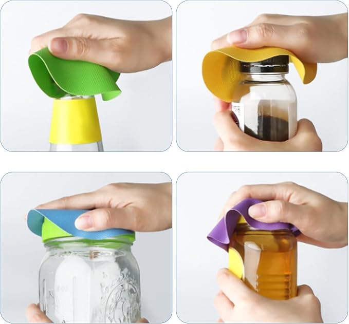 8Pcs Rubber Jar Opener, Circle | Heat-insulated, Non-Slip Gripper Pads, Kitchen Tool, Multi Function Can Opener, Easy Opening/Arthritis Weak Hands