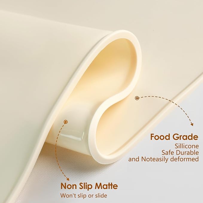 Silicone Pastry Mat 26" x 18"Extra Thick Silicone Baking Mat Pastry Mat with Measurements Non-stick Baking Mat for Rolling Out Dough,Bread,Pie,Cookies,Pizza,Fondant,Sourdough