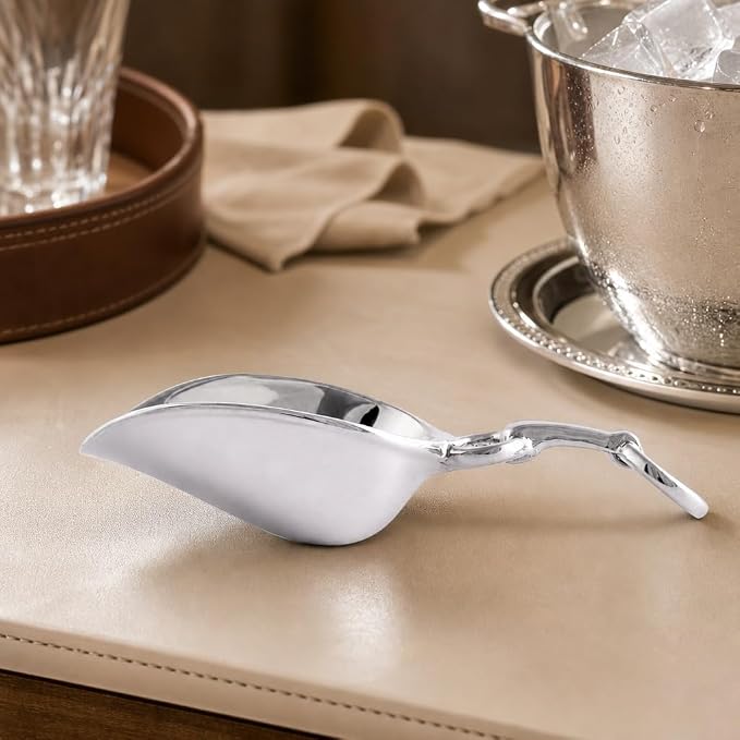 Arthur Court Equestrian Bit Handle Ice Scoop - Sand Casted and Hand Polished Aluminum - Perfect for Serving Ice and Dry Goods - 8 Inch Long