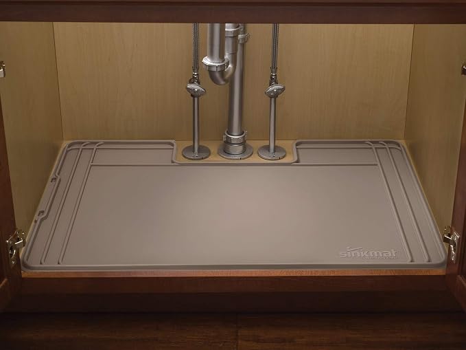 WeatherTech Sink Mat - Waterproof Under Sink Liner Mat for Kitchen Bathroom – 46” x 22” Inches - Durable, Flexible Tray – Home Undersink Organizer Must Haves, Tan, Made from Plastic