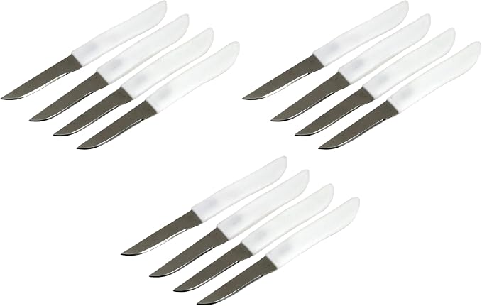 Chef Craft Select Paring Knife Set, 2.5 Inch Blade 6 Inches In Length 4 Piece Set, Stainless Steel/Black (Pack of 3)