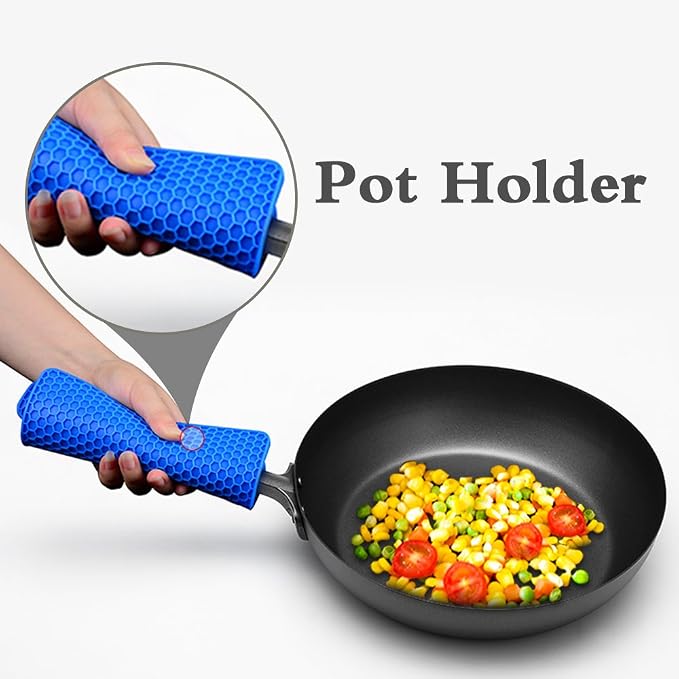 CAKETIME Silicone Trivet Mats - Hot Pads Spoon Rest, Multipurpose Trivets for Hot Dishes Heat Resistant Food Grade Silicone Set of 4